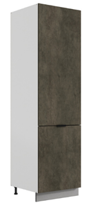 Шкаф-пенал Стоун L600 под холодильник (2 дв.гл.) (белый/камень темно-серый) в Салехарде
