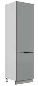 Шкаф-пенал Стоун L600 под холодильник (2 дв.гл.) (белый/оникс софттач) в Тарко-Сале