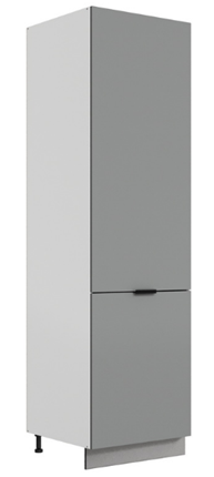 Шкаф-пенал Стоун L600 под холодильник (2 дв.гл.) (белый/оникс софттач) в Салехарде - изображение