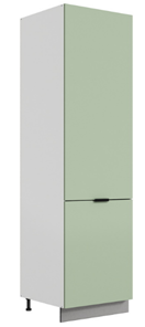 Шкаф-пенал Стоун L600 под холодильник (2 дв.гл.) (белый/полынь софттач) в Лабытнанги