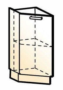 Шкаф рабочий концевой Стоун 45 гр. L300 (1 дв. гл.) в Салехарде - изображение