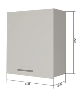 Навесной шкаф ВС7 60, Сатин/Белый в Тарко-Сале