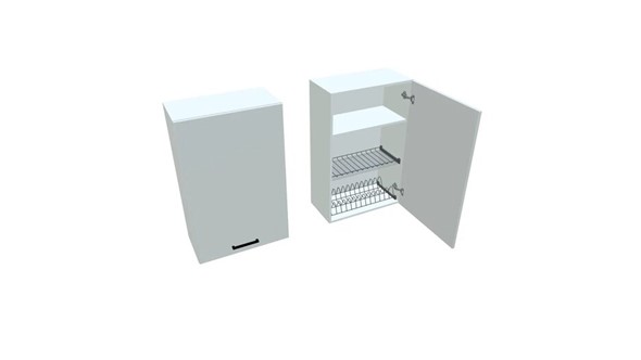 Шкаф сушильный на кухню ВС9 60, Белое гладкое Ламарти/Белый в Надыме - изображение