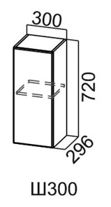 Кухонный навесной шкаф Модус, Ш300/720, галифакс в Салехарде - предосмотр