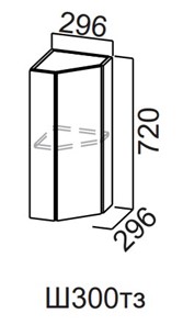 Торцевой закрытый кухонный шкаф Модерн New, Ш300тз/720, МДФ в Салехарде - предосмотр