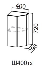 Торцевой кухонный шкаф закрытый Модерн New, Ш400тз/720, МДФ в Салехарде - предосмотр