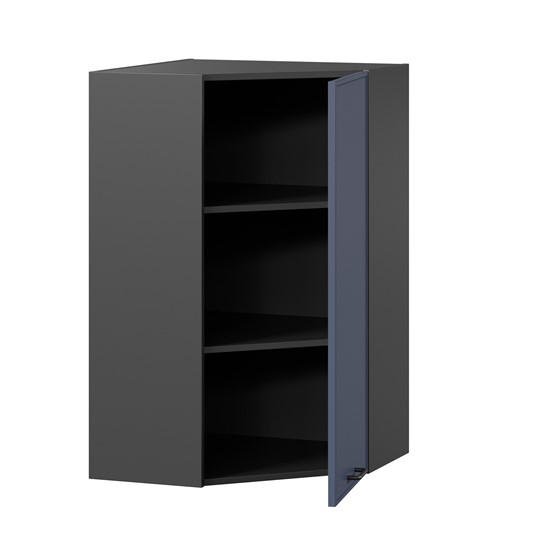Шкаф кухонный угловой высокий Индиго ЛД 298.620.000.159, Чёрный/Тёмно-синий в Салехарде - изображение 1