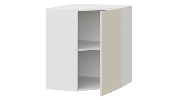 Навесной угловой шкаф Кимберли 1В6У (Белый, Крем) в Салехарде - предосмотр 1