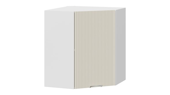 Навесной угловой шкаф Кимберли 1В6У (Белый, Крем) в Салехарде - изображение