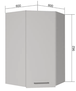 Угловой шкаф на кухню ВУ9, МДФ Графит/Антрацит в Салехарде