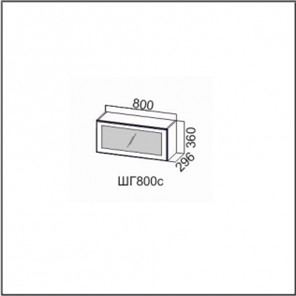 Навесной кухонный шкаф Вектор, ШГ800c/360, МДФ в Лабытнанги
