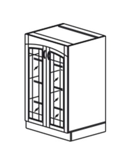 Кухонный шкаф Кантри хозяйственный (буфет со стеклом) 1320*600*525 мм в Надыме