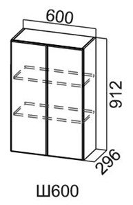 Шкаф навесной Модус, Ш600/912, фасад "галифакс табак" в Лабытнанги - предосмотр