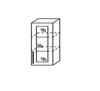 Шкаф кухонный Мыло, настенный однодверный с полкой со вставкой из стекла 918*400*320, ШНст 400/918 в Надыме