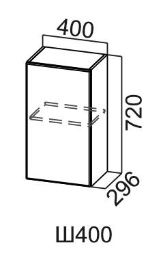Настенный шкаф Модус, Ш400/720, цемент светлый в Надыме - изображение