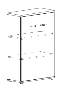 Шкаф средний закрытый Albero (78х36,4х119,4) в Салехарде
