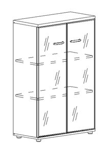 Шкаф средний Albero, со стеклом в рамке (78х36,4х119,4) в Салехарде