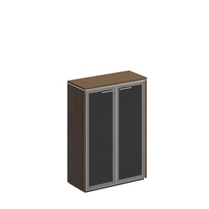 Шкаф для документов средний Velar, дуб табачный, со стеклянными дверьми (94х41х132) ВЛ 312 в Лабытнанги