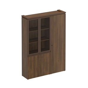 Шкаф комбинированный Mark, орех тоскана, (со стеклом + для одежды узкий) (150х40,4х211) МК 358 в Надыме