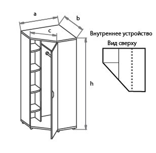 Угловой шкаф для одежды Моно-Люкс G5Q05 в Муравленко - изображение 1