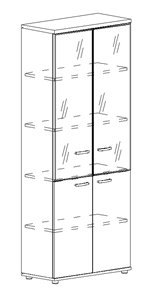 Шкаф для документов Albero, со стеклянными дверьми (78х36,4х193) в Надыме