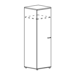 Шкаф для одежды глубокий узкий Albero (60х59х193) в Салехарде