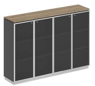 Шкаф для документов средний со стеклянными дверьми в рамке Bravo (180,2х40х124,6) СИ 321 ДС АР ХР в Новом Уренгое