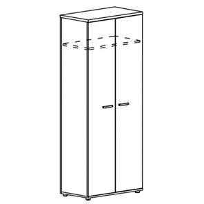 Шкаф для одежды (задняя стенка ДСП) А4, (78x43.4x193) белый премиум А4 9317 БП в Тарко-Сале