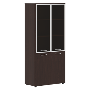 Шкаф комбинированный с дверьми в алюминиевой рамке DIONI Венге DHC 85.7  (850х430х1930) в Губкинском