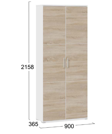 Распашной шкаф Успех-2 ПМ-184.18 (Дуб Сонома, Белый) в Салехарде - изображение 2