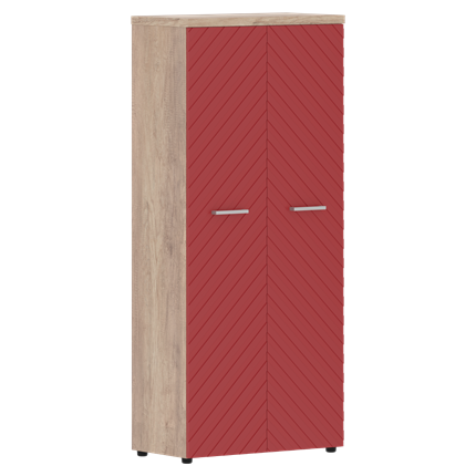 Шкаф TORR LUX TLHC 85.1 с глухими дверьми и топом 854х452х1958 Дуб Каньон/ Красный в Салехарде - изображение