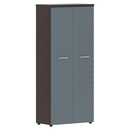 Шкаф с полками TORR LUX TLHC 85.1 с глухими дверьми и топом 854х452х1958 Венге Магия/ Серо-голубой в Салехарде - изображение