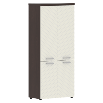 Офисный шкаф TORR LUX TLHC 85.3 с глухими средними и малыми дверьми 854х452х1958 Венге Магия/ Латте в Салехарде - изображение