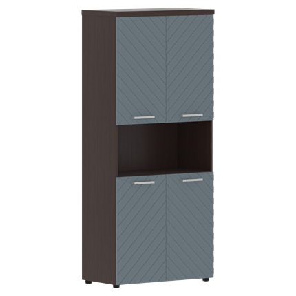 Шкаф TORR LUX TLHC 85.4 с 2-мя комплектами глухих малых дверей и топом 854х452х1958 Венге Магия/ Серо-голубой в Салехарде - изображение