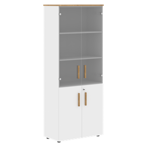 Шкаф широкий высокий FORTA Белый-Дуб Гамильтон FHC 80.2(Z) (798х404х1965) в Новом Уренгое