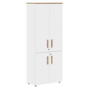 Шкаф с глухими средними и малыми дверьми FORTA Белый-Дуб Гамильтон FHC 80.3(Z) (798х404х1965) в Новом Уренгое