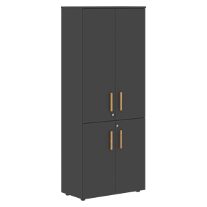 Шкаф широкий высокий FORTA Черный Графит FHC 80.2(Z) (798х404х1965) в Новом Уренгое