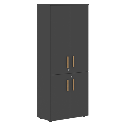 Шкаф широкий высокий FORTA Черный Графит FHC 80.2(Z) (798х404х1965) в Салехарде - изображение