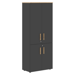 Широкий шкаф высокий FORTA Графит-Дуб Гамильтон  FHC 80.3(Z) (798х404х1965) в Новом Уренгое