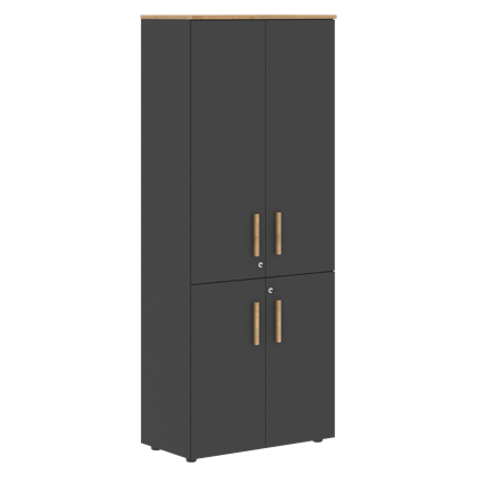 Широкий шкаф высокий FORTA Графит-Дуб Гамильтон  FHC 80.3(Z) (798х404х1965) в Салехарде - изображение