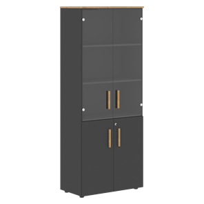 Широкий шкаф высокий FORTA Графит-Дуб Гамильтон  FHC 80.2(Z) (798х404х1965) в Новом Уренгое