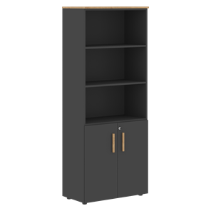 Шкаф  с глухими малыми дверями FORTA Графит-Дуб Гамильтон  FHC 80.5(Z) (798х404х1965) в Новом Уренгое
