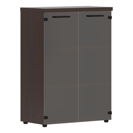 Офисный шкаф TORR LUX TMC 85.2 со стеклянными дверьми и топом 854х452х1203 Венге Магия в Салехарде - изображение