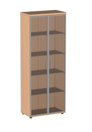 Шкаф со стеклянными дверями Статус С.Ш-1, в ал. раме С.Ш-3СТА Статус, бук в Салехарде - изображение