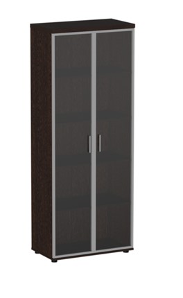 Шкаф со стеклянными дверями Статус С.Ш-1, в ал. раме С.Ш-3СТА Статус, венге в Салехарде - изображение