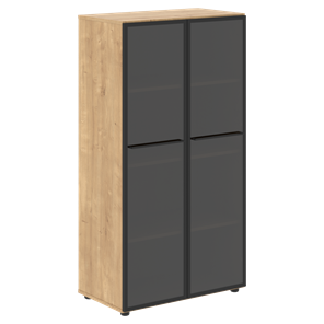 Шкаф средний со стеклянными  дверцами LOFTIS Дуб Бофорд LMC 80.2 (800х430х1517) в Новом Уренгое