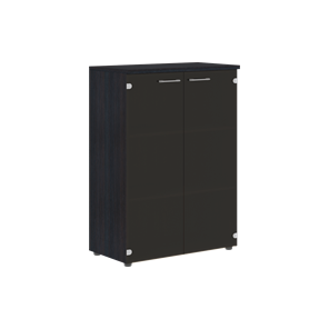 Шкаф средний со стеклянными  дверьми XTEN Дуб Юкон XMC 85.2 (850х410х1165) в Губкинском