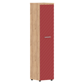 Шкаф TORR LUX TLHC 42.1 колонка с глухой дверью и топом 435х452х1958 Дуб Бофорд/ Красный в Лабытнанги