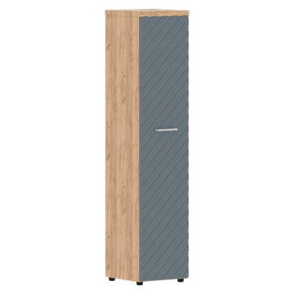 Шкаф TORR LUX TLHC 42.1 колонка с глухой дверью и топом 435х452х1958 Дуб Бофорд/ Серо-голубой в Салехарде - изображение
