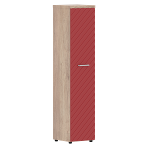 Шкаф-стеллаж TORR LUX TLHC 42.1 колонка с глухой дверью и топом 435х452х1958 Дуб Каньон/ Красный в Салехарде